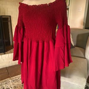 Sexy & Cute ❤️Off Shoulder Red Dress